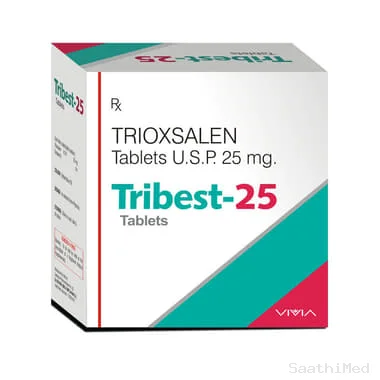 tribest 25mg tablet Allopathy (Trioxasalen (25mg)) - Uses in Hindi, Side Effects, Substitutes & Price in India