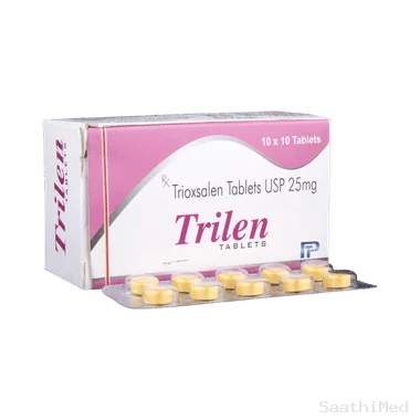 trilen tablet Allopathy (Trioxasalen (25mg)) - Uses in Hindi, Side Effects, Substitutes & Price in India