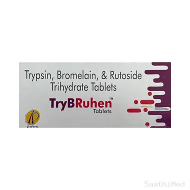 trybruhen tablet Allopathy (Bromelain (90mg)) - Uses in Hindi, Side Effects, Substitutes & Price in India
