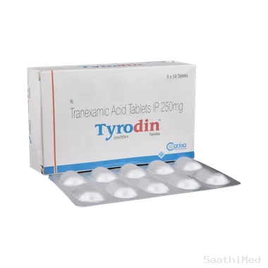 tyrodin tablet Allopathy (Tranexamic Acid (250mg)) - Uses in Hindi, Side Effects, Substitutes & Price in India