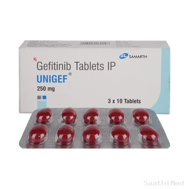unigef 250mg tablet Allopathy (Gefitinib (250mg)) - Uses in Hindi, Side Effects, Substitutes & Price in India