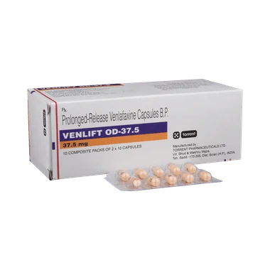 venlift od 37.5 capsule pr Allopathy (Venlafaxine (37.5mg)) - Uses in Hindi, Side Effects, Substitutes & Price in India