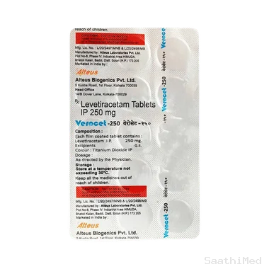 verocet 250mg tablet Allopathy (Levetiracetam (250mg)) - Uses in Hindi, Side Effects, Substitutes & Price in India