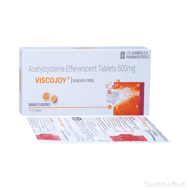 viscojoy effervescent tablet orange sugar free Allopathy (Acetylcysteine (600mg)) - Uses in Hindi, Side Effects, Substitutes & Price in India