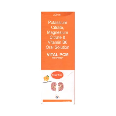 vital pcm oral solution orange sugar free Allopathy (Potassium Citrate (1100mg/5ml)) - Uses in Hindi, Side Effects, Substitutes & Price in India