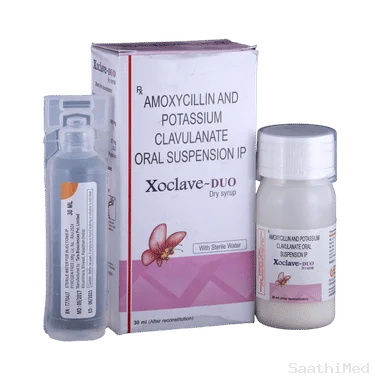 xoclave -duo dry syrup Allopathy (Amoxycillin (400mg/5ml)) - Uses in Hindi, Side Effects, Substitutes & Price in India