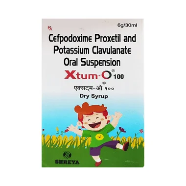 xtum o dry syrup Allopathy (Cefpodoxime Proxetil (100mg)) - Uses in Hindi, Side Effects, Substitutes & Price in India