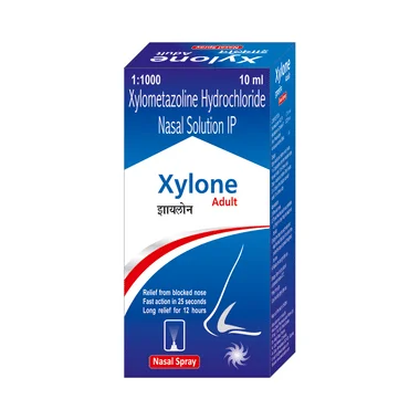 xylone adult nasal spray Allopathy (Xylometazoline (0.1% w/v)) - Uses in Hindi, Side Effects, Substitutes & Price in India