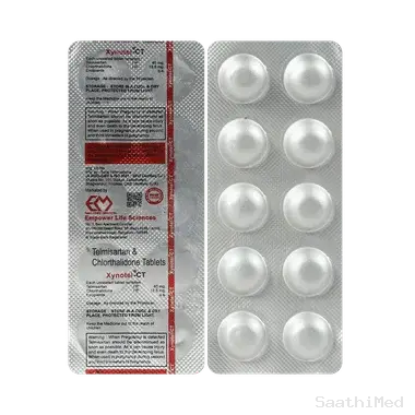 xynotel ct 40mg/12.5mg tablet Allopathy (Telmisartan (40mg)) - Uses, Side Effects, Substitutes & Price