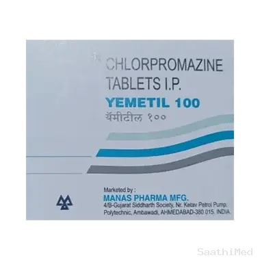 yemetil 100mg tablet Allopathy (Chlorpromazine (100mg)) - Uses, Side Effects, Substitutes & Price