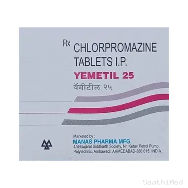 yemetil 25mg tablet Allopathy (Chlorpromazine (25mg)) - Uses, Side Effects, Substitutes & Price