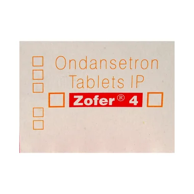 zofer 4mg tablet Allopathy (Ondansetron (4mg)) - Uses in Hindi, Side Effects, Substitutes & Price in India