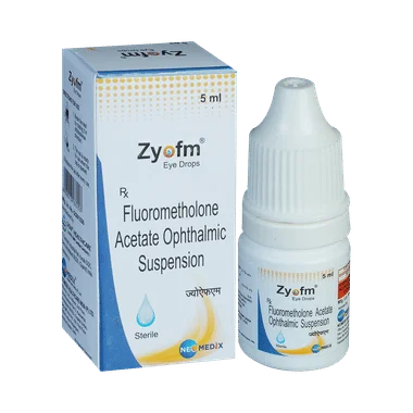 zyofm eye drop Allopathy (Fluorometholone (0.1% w/v)) - Uses in Hindi, Side Effects, Substitutes & Price in India