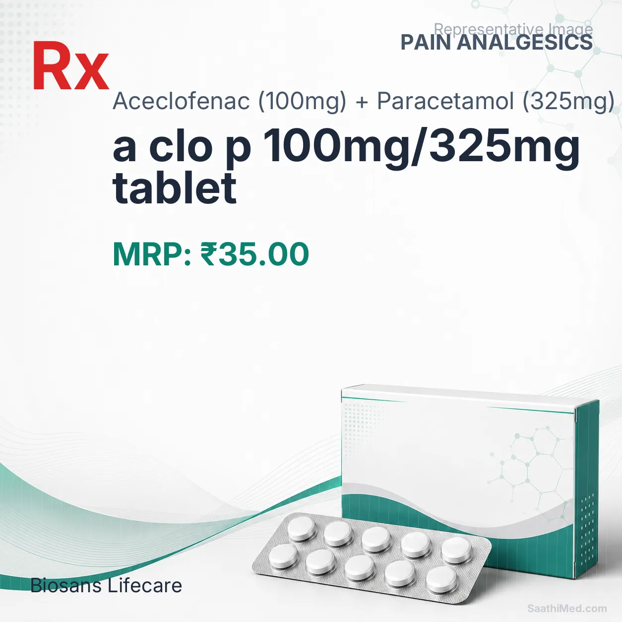 a clo p 100mg/325mg tablet Allopathy (Aceclofenac (100mg)) - Uses in Hindi, Side Effects, Substitutes & Price in India