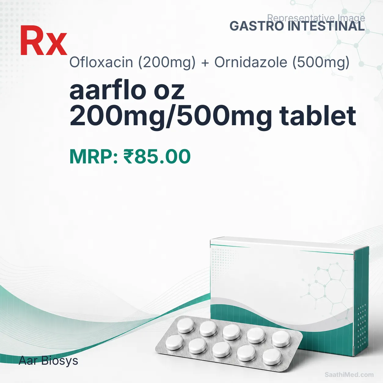 aarflo oz 200mg/500mg tablet Allopathy (Ofloxacin (200mg)) - Uses in Hindi, Side Effects, Substitutes & Price in India