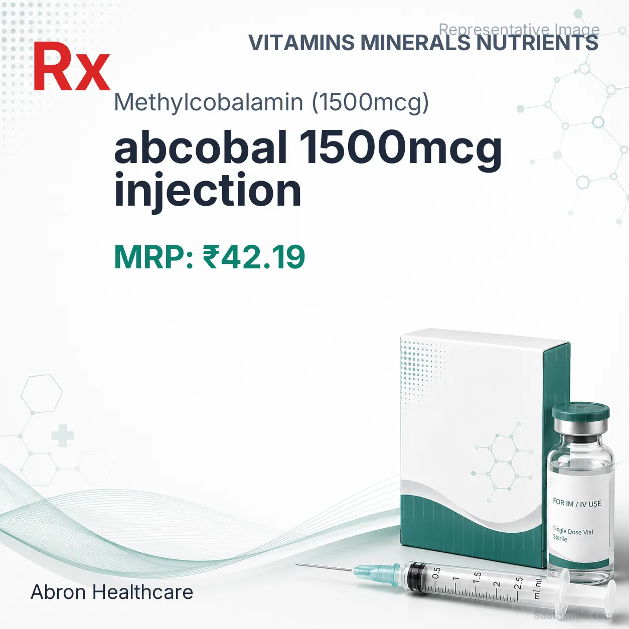 abcobal 1500mcg injection Allopathy (Methylcobalamin (1500mcg)) - Uses in Hindi, Side Effects, Substitutes & Price in India