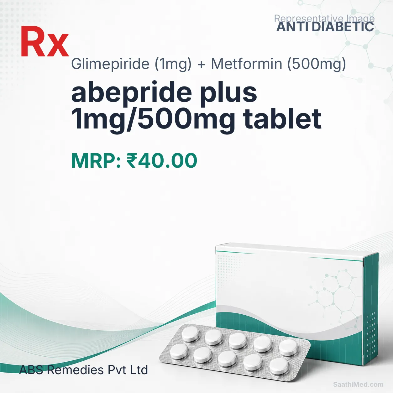 abepride plus 1mg/500mg tablet Allopathy (Glimepiride (1mg)) - Uses in Hindi, Side Effects, Substitutes & Price in India