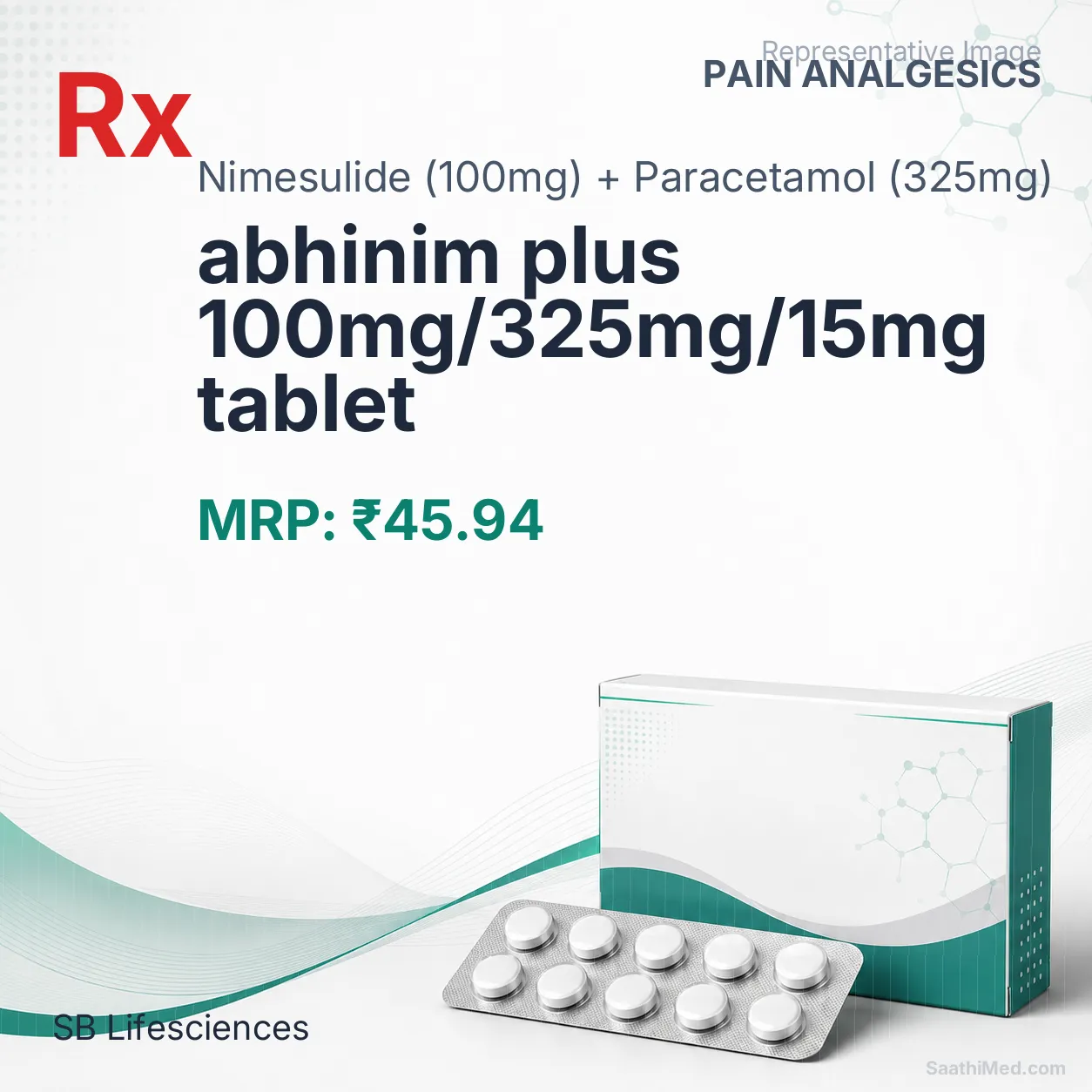 abhinim plus 100mg/325mg/15mg tablet Allopathy (Nimesulide (100mg)) - Uses in Hindi, Side Effects, Substitutes & Price in India