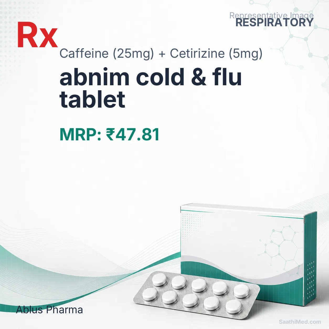 abnim cold &amp; flu tablet Allopathy (Caffeine (25mg)) - Uses in Hindi, Side Effects, Substitutes & Price in India