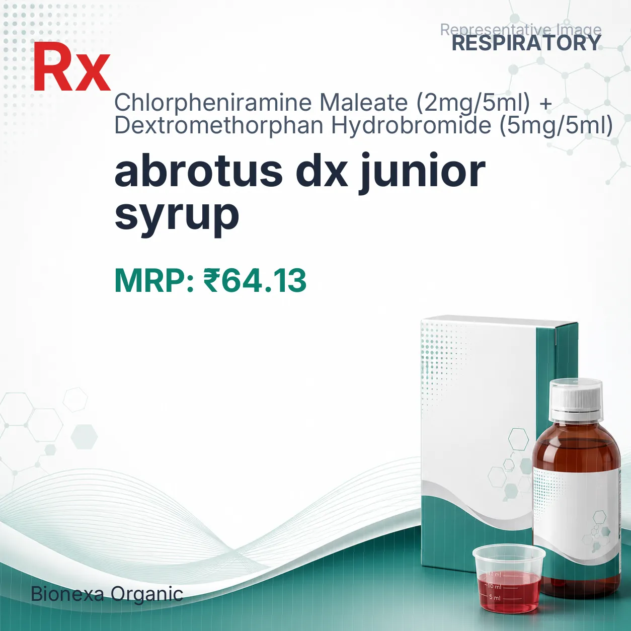 abrotus dx junior syrup Allopathy (Chlorpheniramine Maleate (2mg/5ml)) - Uses in Hindi, Side Effects, Substitutes & Price in India