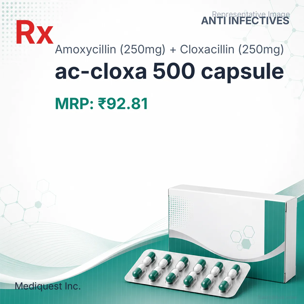 ac-cloxa 500 capsule Allopathy (Amoxycillin (250mg)) - Uses in Hindi, Side Effects, Substitutes & Price in India