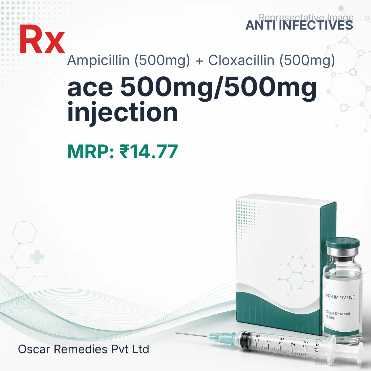 ace 500mg/500mg injection Allopathy (Ampicillin (500mg)) - Uses in Hindi, Side Effects, Substitutes & Price in India