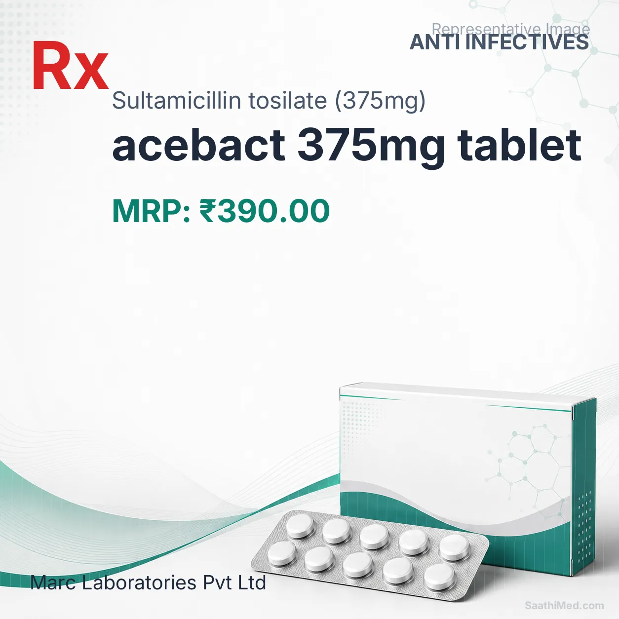 acebact 375mg tablet Allopathy (Sultamicillin tosilate (375mg)) - Uses in Hindi, Side Effects, Substitutes & Price in India