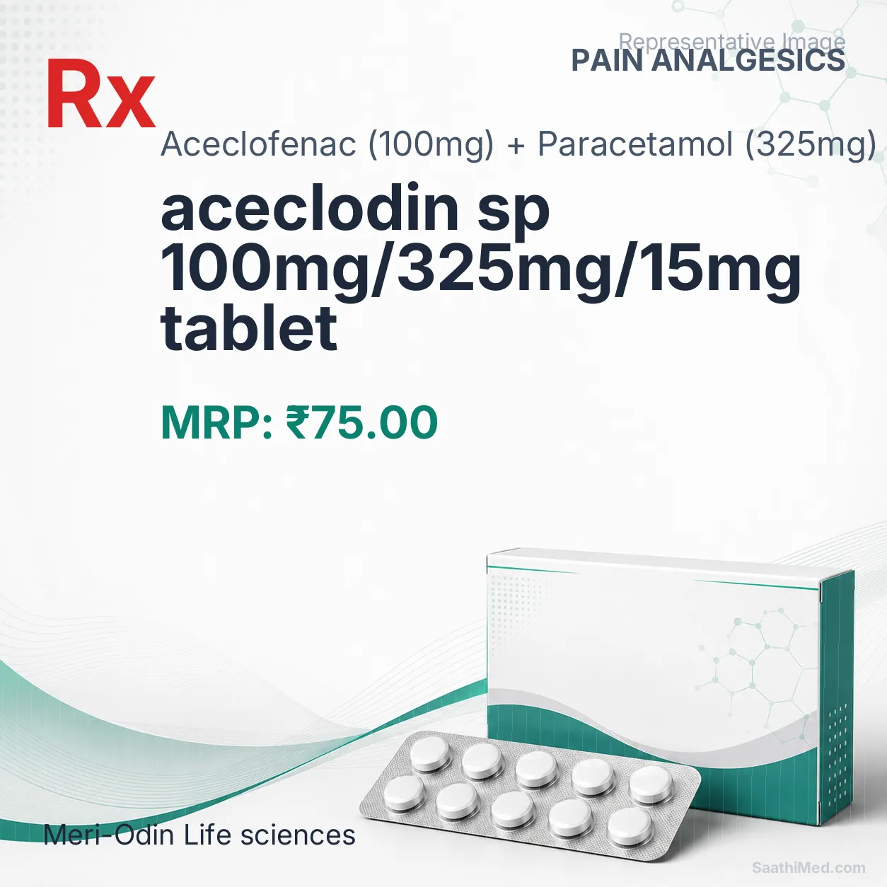aceclodin sp 100mg/325mg/15mg tablet Allopathy (Aceclofenac (100mg)) - Uses in Hindi, Side Effects, Substitutes & Price in India