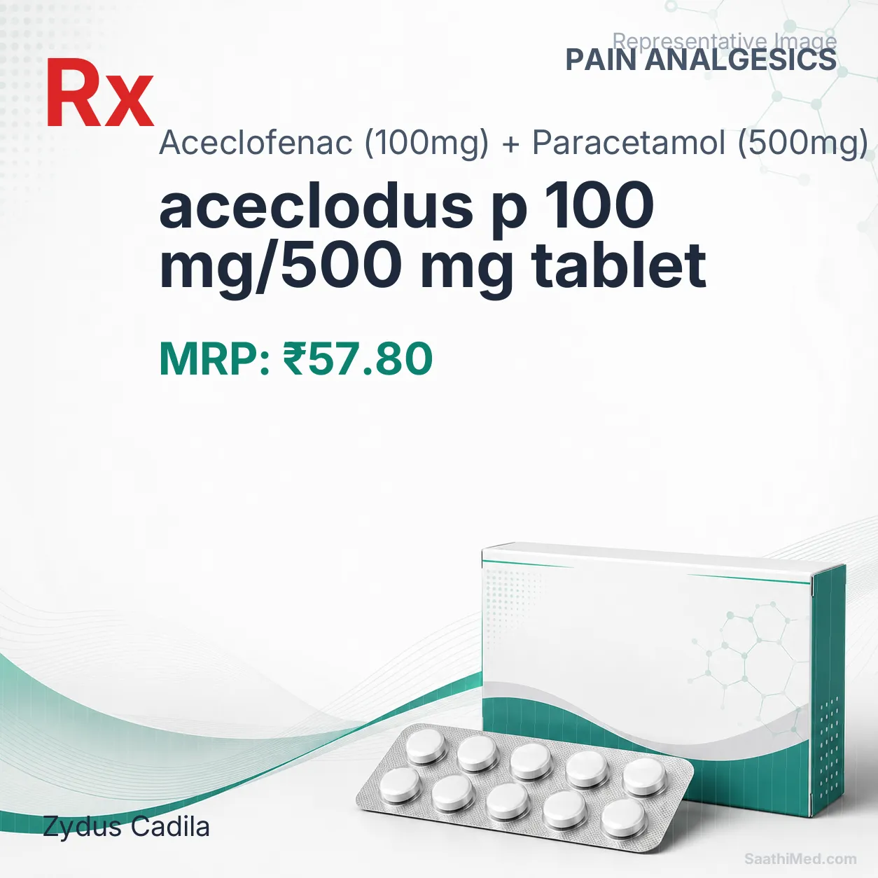 aceclodus p 100 mg/500 mg tablet Allopathy (Aceclofenac (100mg)) - Uses in Hindi, Side Effects, Substitutes & Price in India
