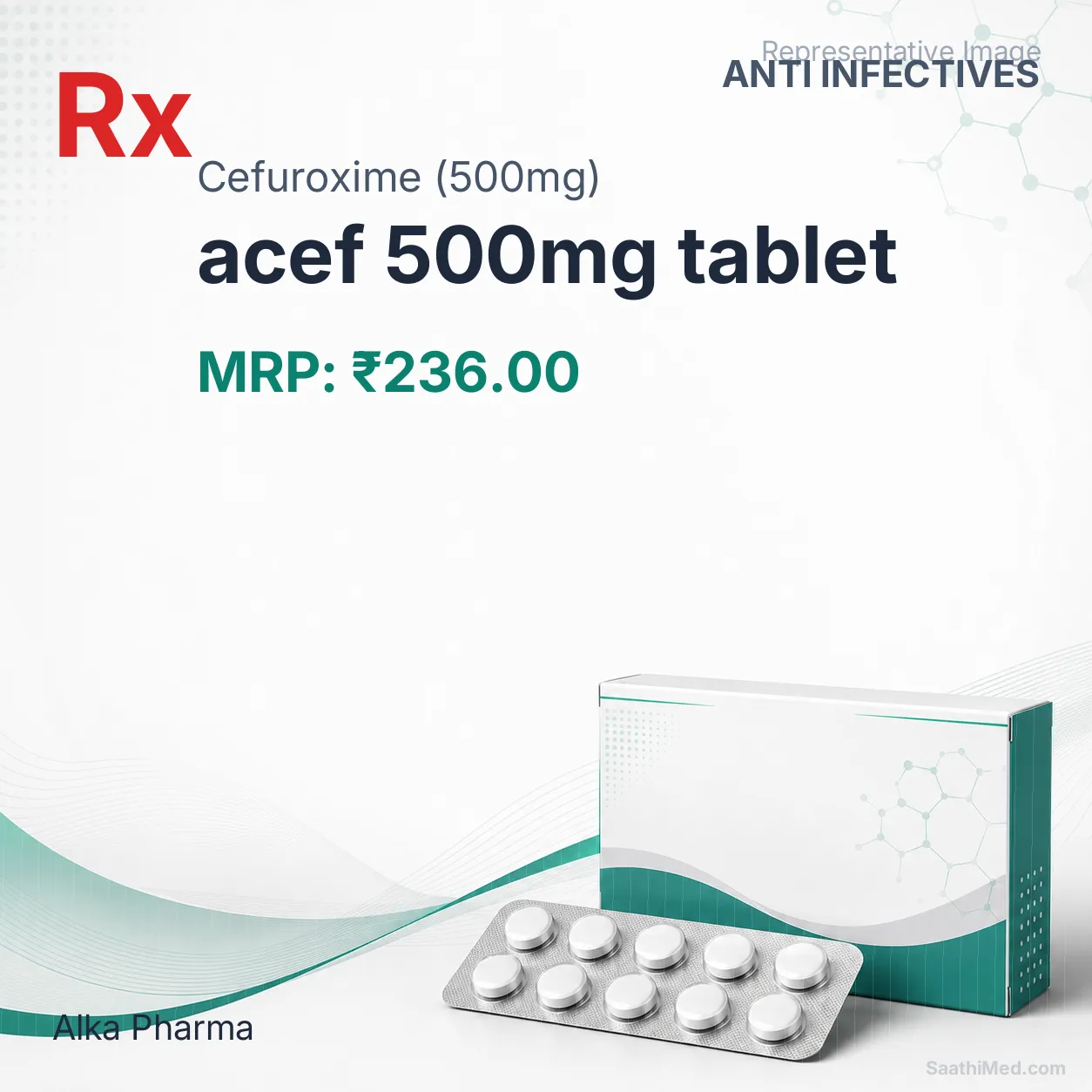 acef 500mg tablet Allopathy (Cefuroxime (500mg)) - Uses in Hindi, Side Effects, Substitutes & Price in India