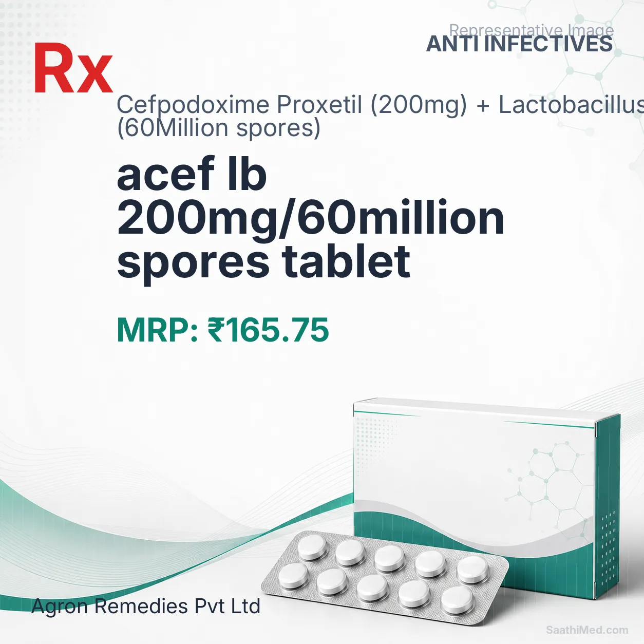 acef lb 200mg/60million spores tablet Allopathy (Cefpodoxime Proxetil (200mg)) - Uses in Hindi, Side Effects, Substitutes & Price in India