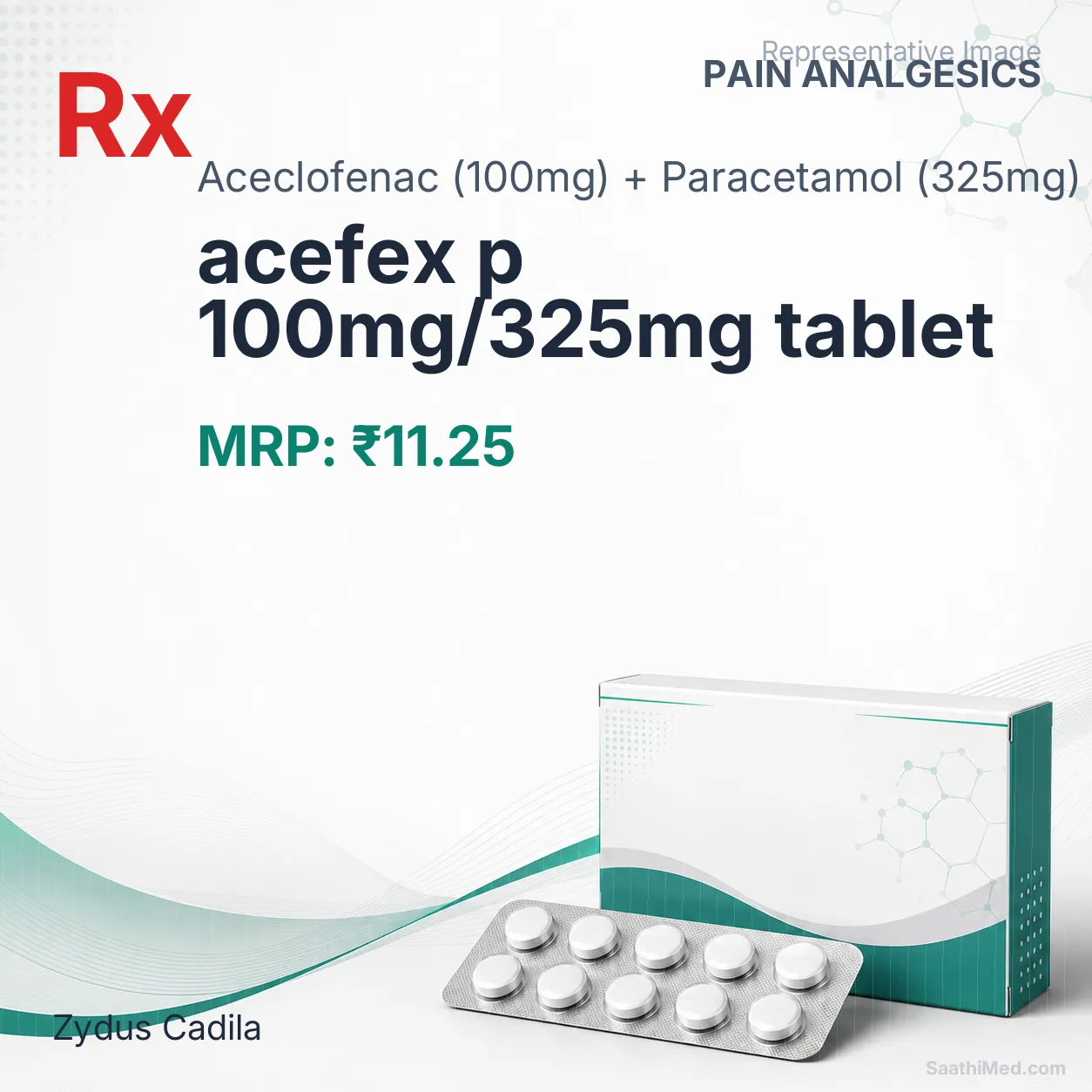 acefex p 100mg/325mg tablet Allopathy (Aceclofenac (100mg)) - Uses in Hindi, Side Effects, Substitutes & Price in India
