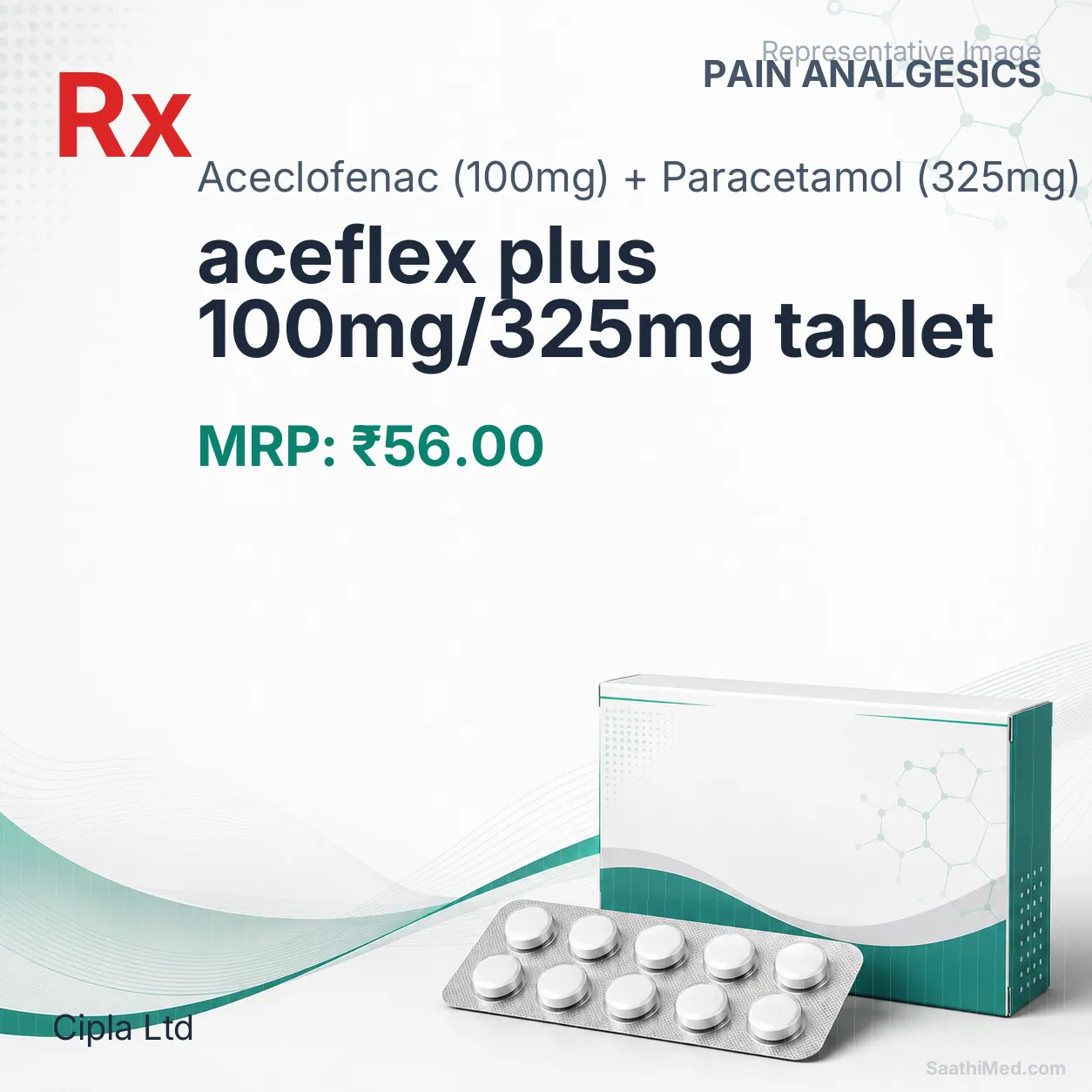 aceflex plus 100mg/325mg tablet Allopathy (Aceclofenac (100mg)) - Uses in Hindi, Side Effects, Substitutes & Price in India