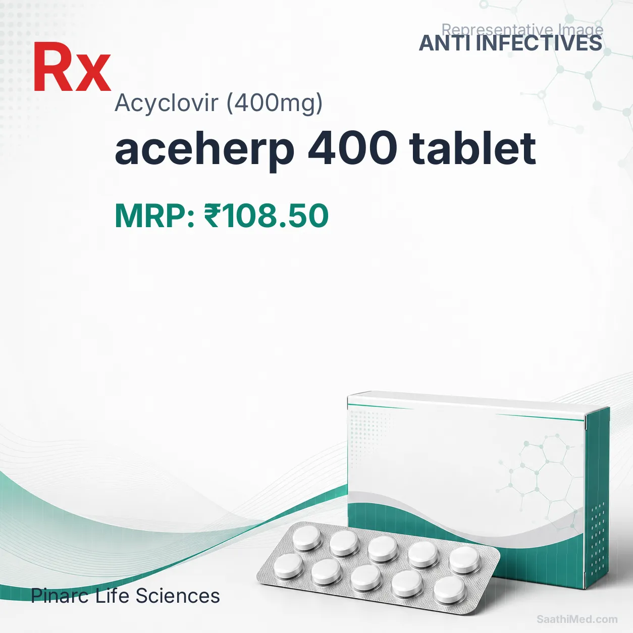 aceherp 400 tablet Allopathy (Acyclovir (400mg)) - Uses in Hindi, Side Effects, Substitutes & Price in India