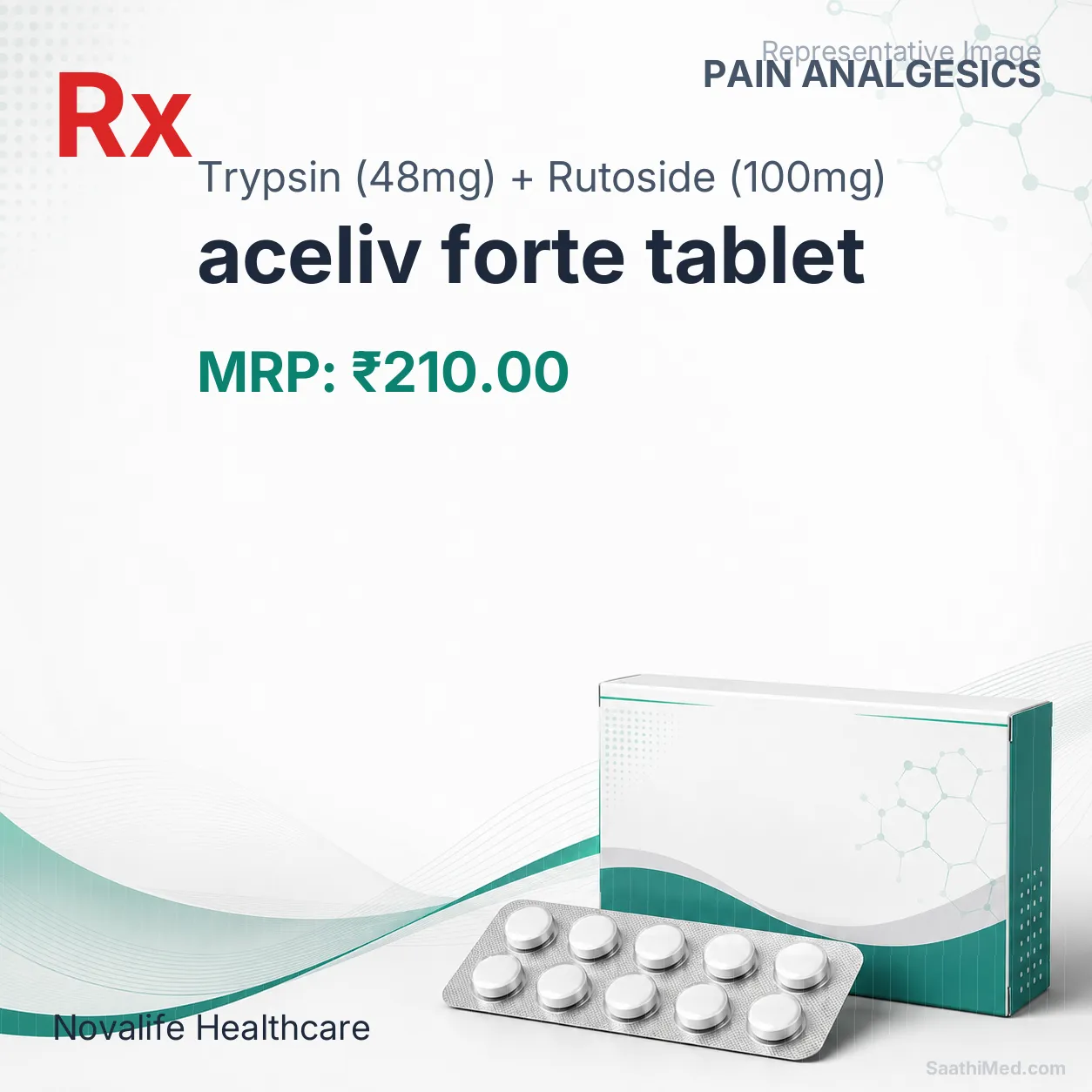 aceliv forte tablet Allopathy (Trypsin (48mg)) - Uses in Hindi, Side Effects, Substitutes & Price in India