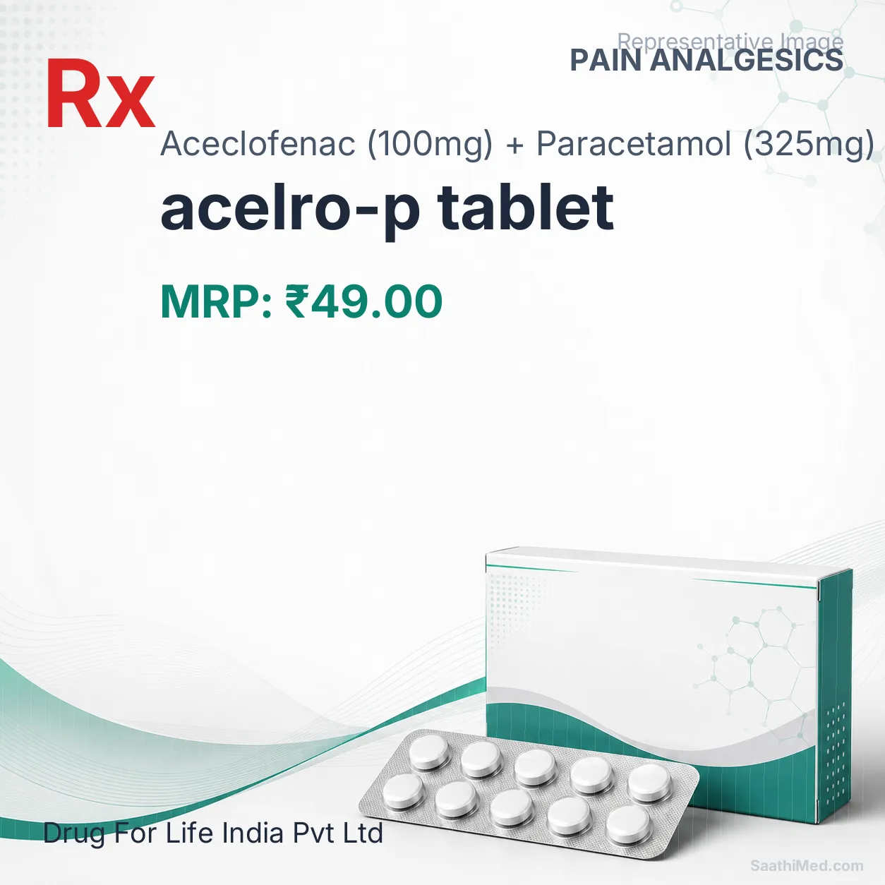 acelro-p tablet Allopathy (Aceclofenac (100mg)) - Uses in Hindi, Side Effects, Substitutes & Price in India