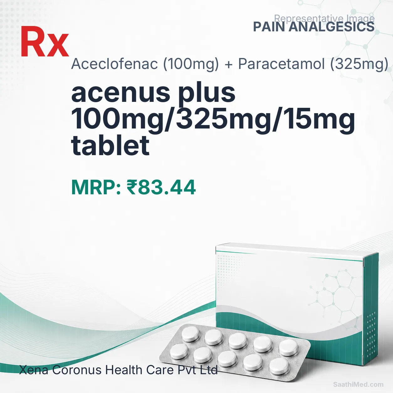 acenus plus 100mg/325mg/15mg tablet Allopathy (Aceclofenac (100mg)) - Uses in Hindi, Side Effects, Substitutes & Price in India