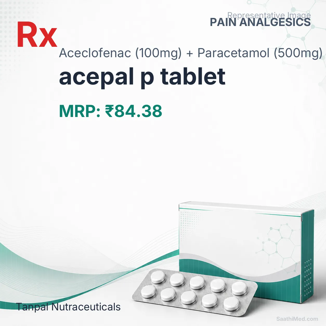 acepal p tablet Allopathy (Aceclofenac (100mg)) - Uses in Hindi, Side Effects, Substitutes & Price in India