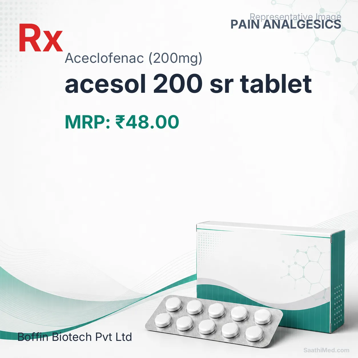 acesol 200 sr tablet Allopathy (Aceclofenac (200mg)) - Uses in Hindi, Side Effects, Substitutes & Price in India