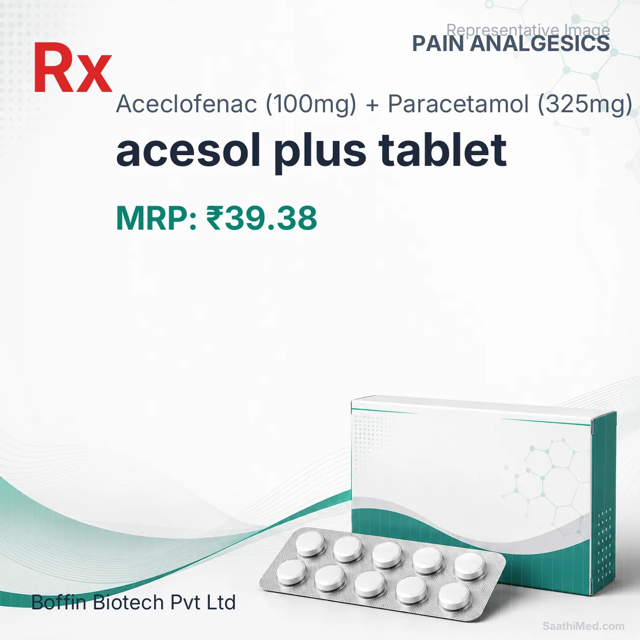 acesol plus tablet Allopathy (Aceclofenac (100mg)) - Uses in Hindi, Side Effects, Substitutes & Price in India