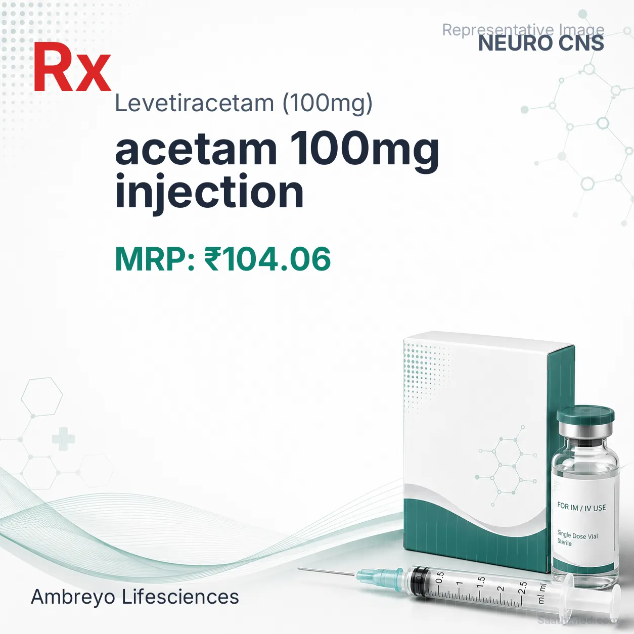 acetam 100mg injection Allopathy (Levetiracetam (100mg)) - Uses in Hindi, Side Effects, Substitutes & Price in India