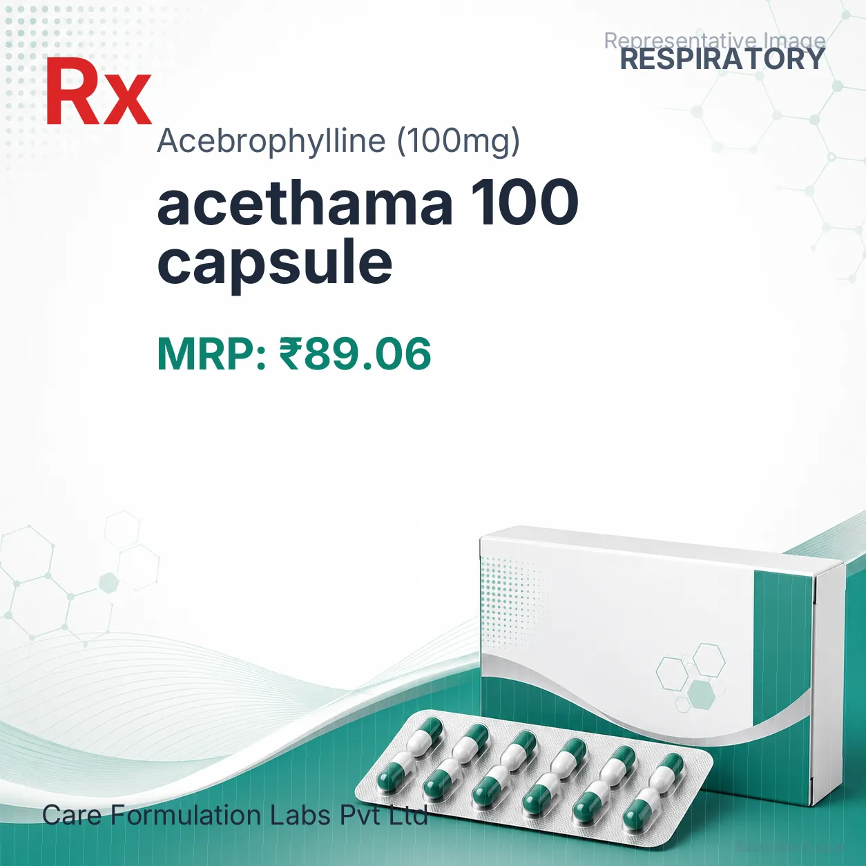 acethama 100 capsule Allopathy (Acebrophylline (100mg)) - Uses in Hindi, Side Effects, Substitutes & Price in India