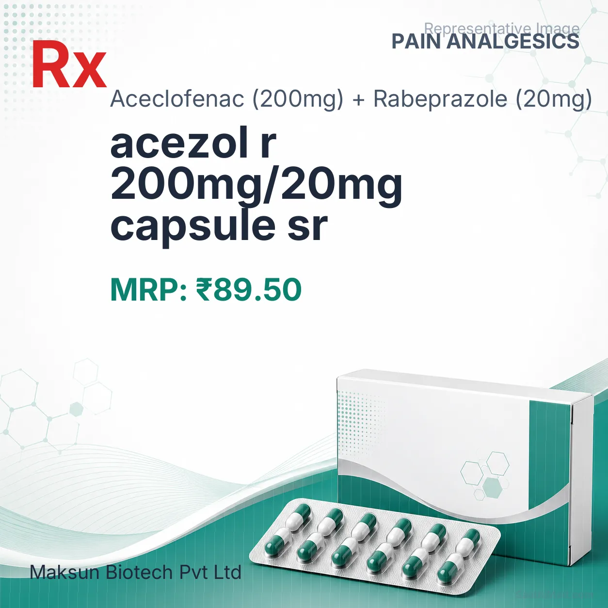 acezol r 200mg/20mg capsule sr Allopathy (Aceclofenac (200mg)) - Uses in Hindi, Side Effects, Substitutes & Price in India