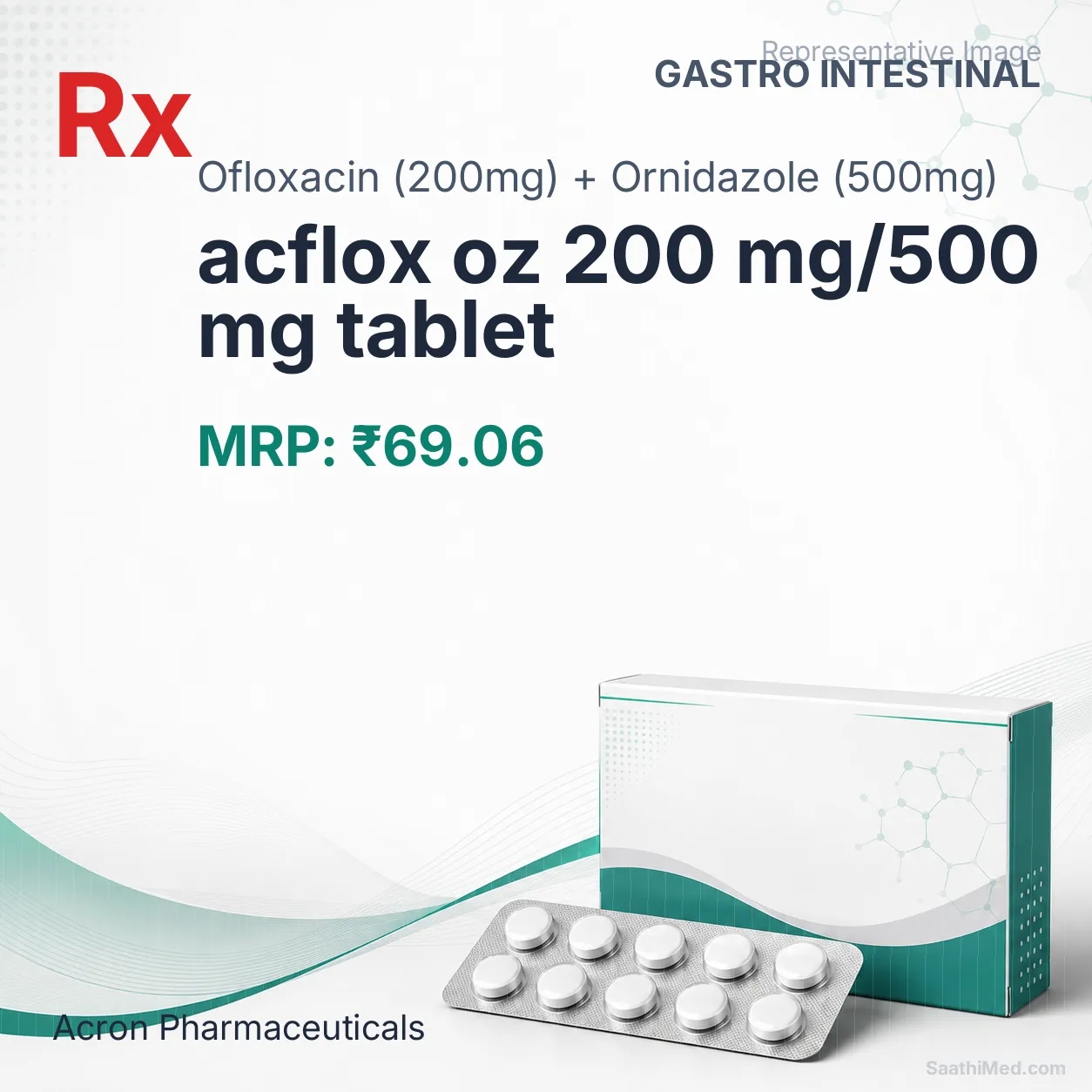 acflox oz 200 mg/500 mg tablet Allopathy (Ofloxacin (200mg)) - Uses in Hindi, Side Effects, Substitutes & Price in India