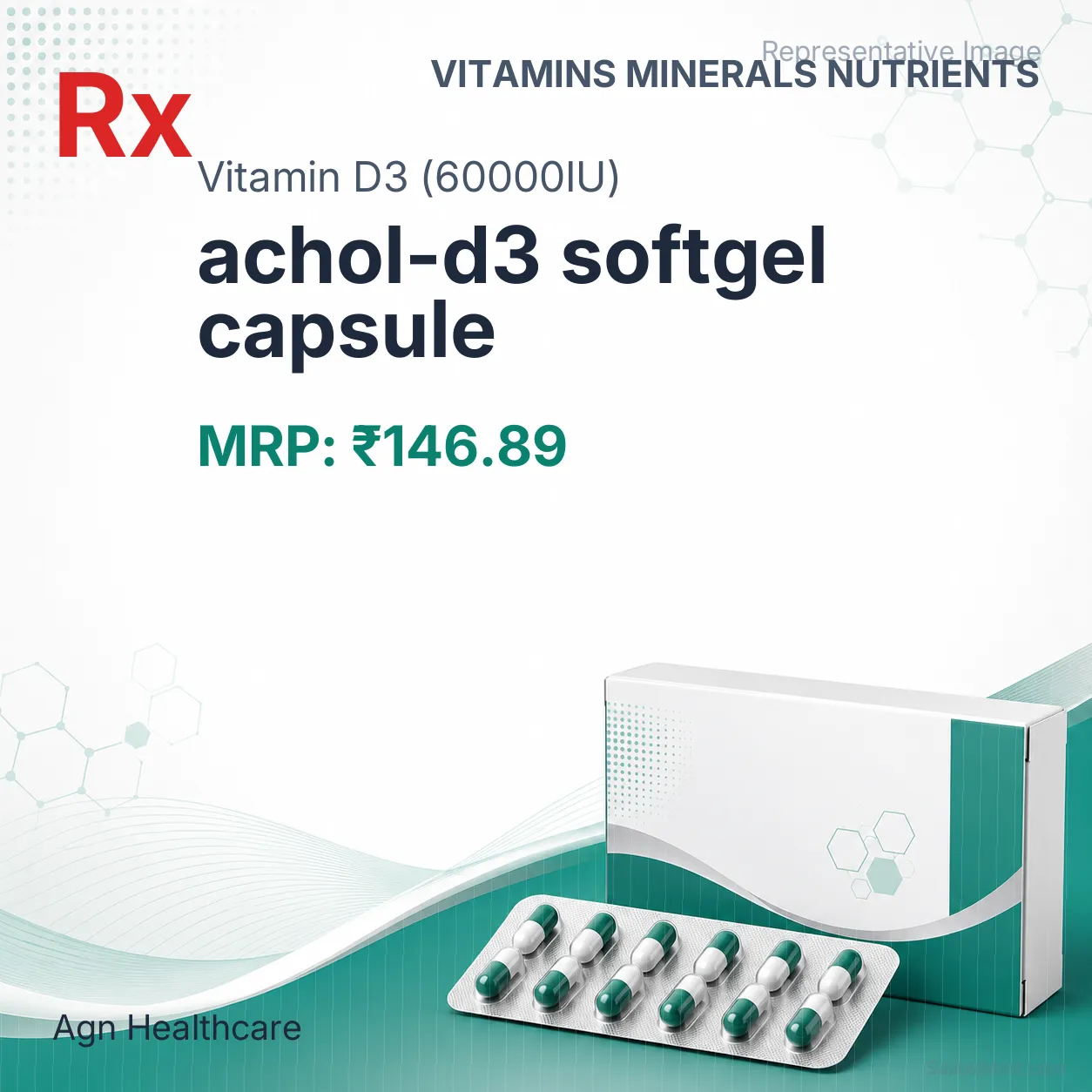 achol-d3 softgel capsule Allopathy (Vitamin D3 (60000IU)) - Uses in Hindi, Side Effects, Substitutes & Price in India