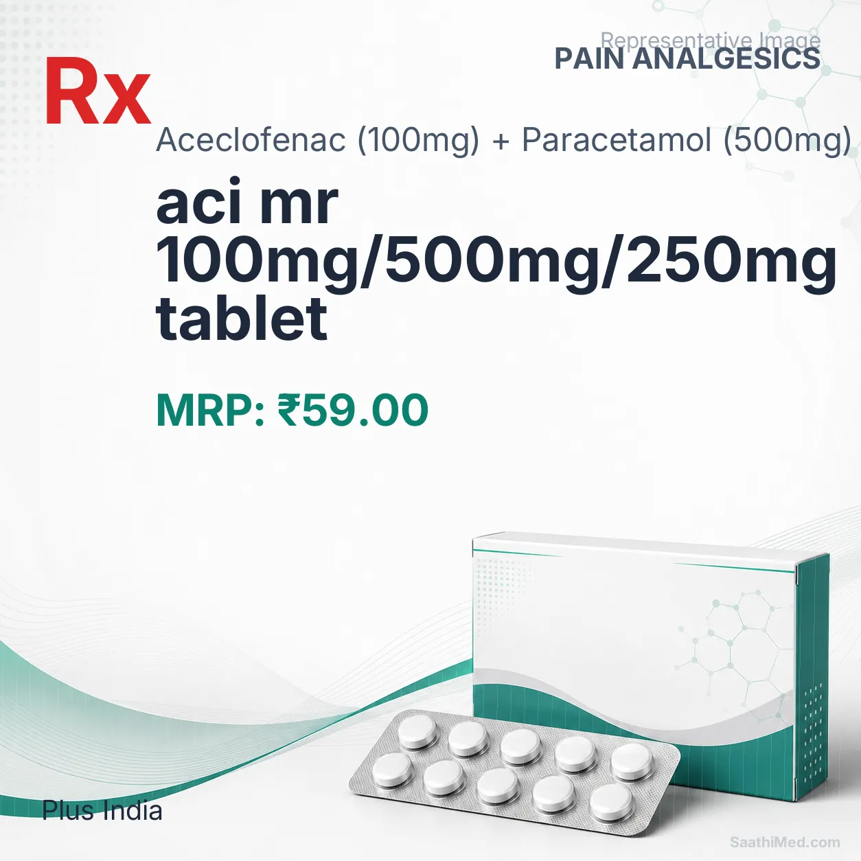 aci mr 100mg/500mg/250mg tablet Allopathy (Aceclofenac (100mg)) - Uses in Hindi, Side Effects, Substitutes & Price in India
