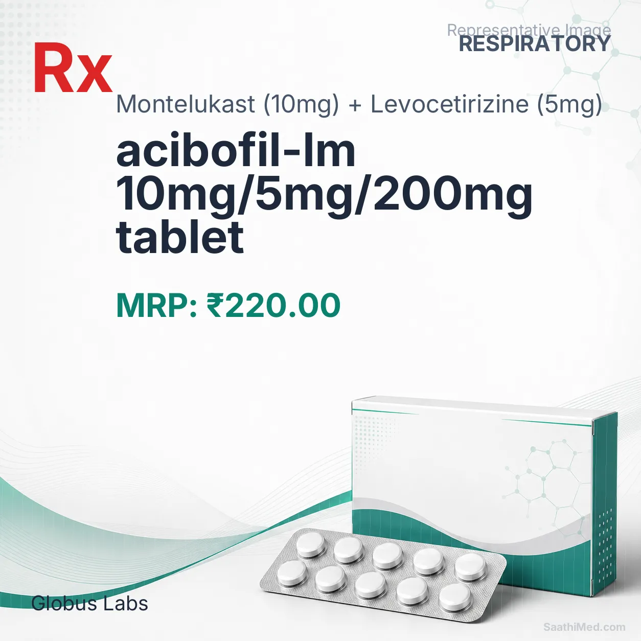 acibofil-lm 10mg/5mg/200mg tablet Allopathy (Montelukast (10mg)) - Uses in Hindi, Side Effects, Substitutes & Price in India