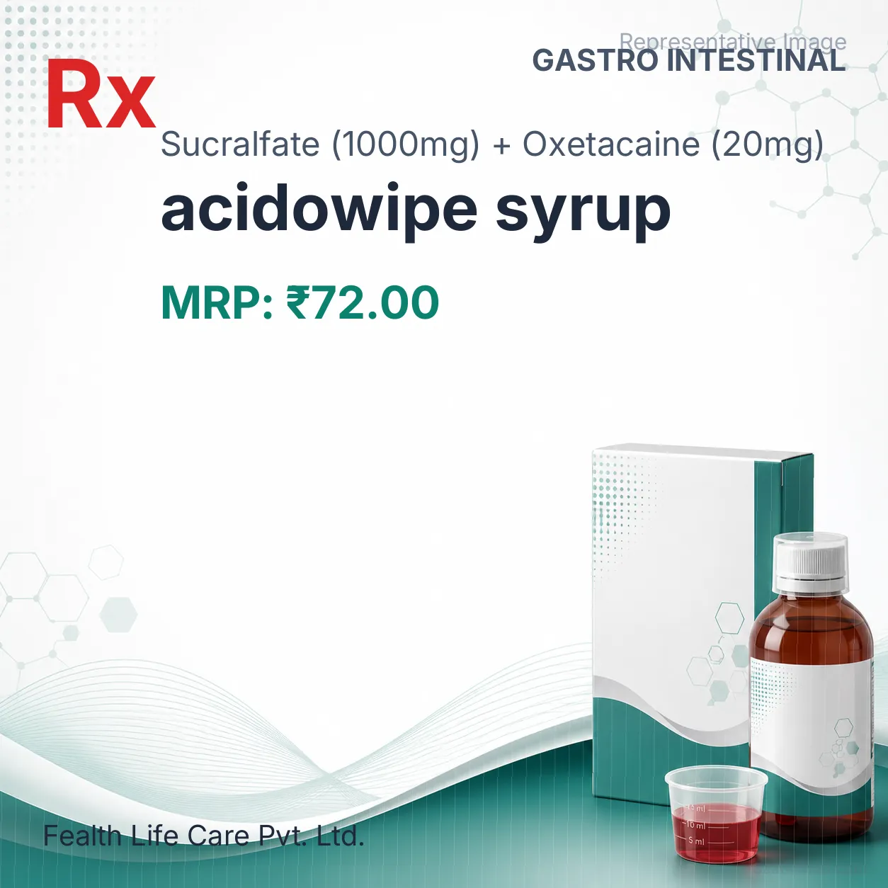acidowipe syrup Allopathy (Sucralfate (1000mg)) - Uses in Hindi, Side Effects, Substitutes & Price in India