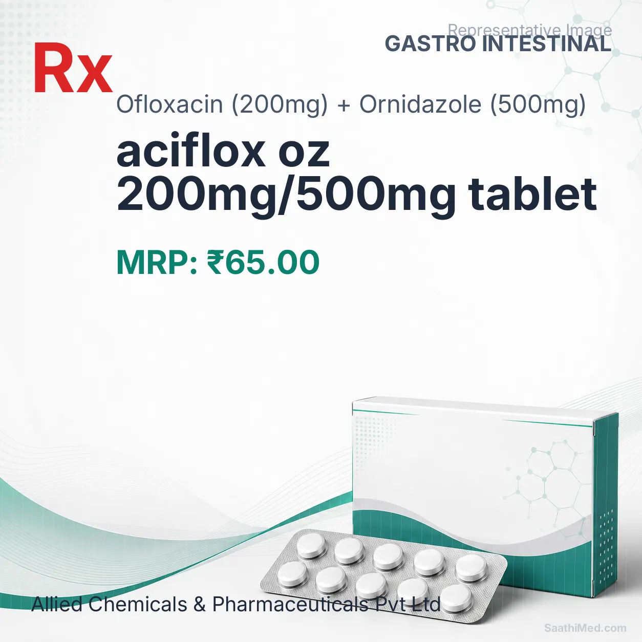 aciflox oz 200mg/500mg tablet Allopathy (Ofloxacin (200mg)) - Uses in Hindi, Side Effects, Substitutes & Price in India