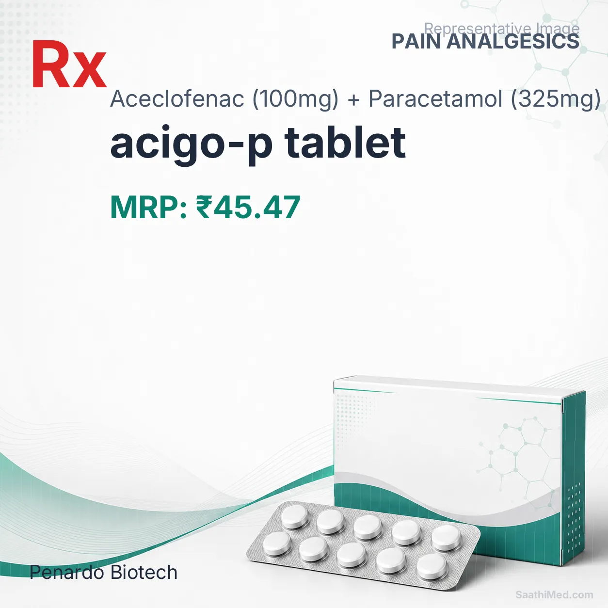 acigo-p tablet - Aceclofenac (100mg) + Paracetamol (325mg) medicine